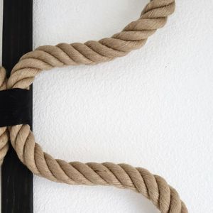 Grande <span class=keywords><strong>macramè</strong></span> <span class=keywords><strong>nodi</strong></span> decorativi moderni da appendere a parete arte minimalista morbida parete scultura in fibra oggetto d'arte unico artigiano - Product Image 4