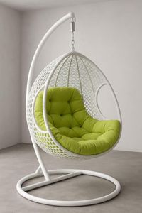 Collapsible Oval Woven Rope Patio Swing Garden Weave Hammock Hanging <b>Basket</b> Chair <b>Egg</b> Courtyard Rocking <b>Basket</b> Outdoor Furniture - Product Image 3