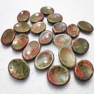 Pierres d'inquiétude ovales en unakite naturelle, pierre précieuse polie, Feng Shui, Reiki, énergie, poche, paume, soulagement de l'anxiété, style mascotte au toucher réel - Product Image 6