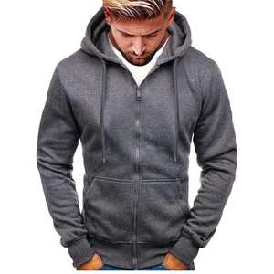 Automne hommes 100% coton pull à capuche de haute qualité à manches longues sweat zippé personnalisé OEM impression conception solide coupe surdimensionnée - Product Image 6