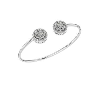 Bracelet Moissanite en argent sterling 925 Design en grappe Bijoux fins de luxe Certifié IGI Plaqué Rhodium 74 Pierres 1.67 Carat - Product Image 1