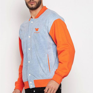 2025 Winter Collection <b>Men's</b> 100% Cotton <b>Long</b> Sleeve Breathable Casual Letterman <b>Jacket</b> Custom Designs Stand Collar Street Wear - Product Image 2