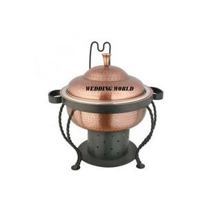 Plato de frotamiento de cobre decorativo para boda, forma redondeada, plato de comida elegante hecho a mano, tamaño personalizado, venta al por mayor, calentador de alimentos de cobre - Product Image 2