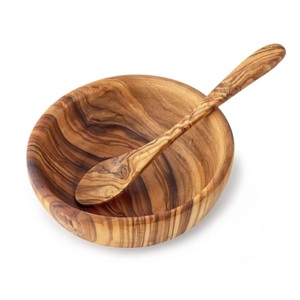 Decoración de mesa Acabado natural Diseño moderno Tazón redondo para servir comida profunda Fruta y verdura Ensalada Sopa Cuenco de madera para servir - Product Image 1