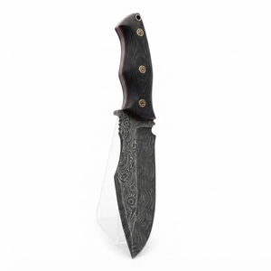 Cuchillo Táctico de Supervivencia para Camping y Aire Libre, Hecho a Mano con Acero de Damasco, Cuchillo de Caza Premium Forjado a Mano con Hoja Fija para Bushcraft - Product Image 2