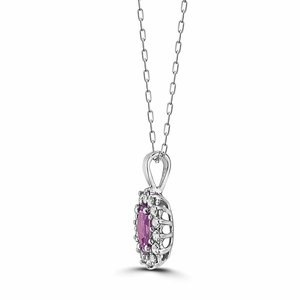 Wholesale GRA Certified <b>Pink</b> Moissanite <b>Necklace</b> 925 Sterling Silver Oval Halo Pendant Fine Jewelry Custom - Product Image 1