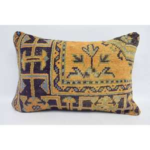 Almohada de lana de 18x18 bohemio Multicolor, cojín tejido bordado Vintage portátil para ropa de cama, decoración de suelo, decoración de 16x24 pulgadas - Product Image 1