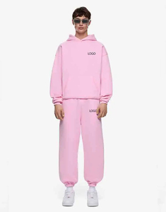 Casual Wear Men's Heavyweight Sweatsuit Set Cotton <b>Polyester</b> <b>Hoodie</b> and Sweatpants Plain Blank Design Oversized Tracksuits - Product Image 1