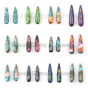 เครื่องประดับควอตซ์สีชมพูอ่อนเงางาม9x30มม. พลอยเจียระไนแบบหลวมๆสำหรับทำจี้และต่างหู - Product Image 5