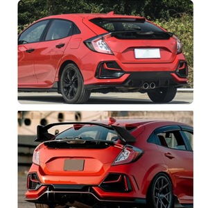 Kit Carrozzeria in ABS Effetto Fibra di Carbonio Stile TR Spoiler Posteriore per Honda Civic Hatchback 2016-2021 - Product Image 4