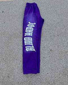 Ensemble survêtement personnalisé pour sororité grecque, sweat à capuche et pantalon de jogging violets, tenue zippée avec lettres gothiques, streetwear tendance en gros - Product Image 6