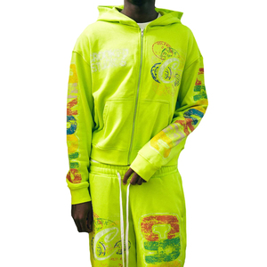 ผู้ผลิตเสื้อฮู้ดดี้ทรงครอป บ็อกซี่ โอเวอร์ไซส์ ผ้าคอตตอนหนานุ่ม สไตล์สตรีทแวร์ ลุคทำเก่า ซิปหน้า ล้างสีแบบแอซิดวอช - Product Image 6