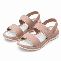 Sandales plates en PVC à une bride pour femmes, à bout ouvert, à enfiler, décontractées, pour la plage, vente en gros