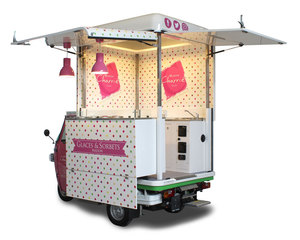 รถเข็นขายอาหารกาแฟ Piaggio APE tuk รถเข็นขายอาหารริมถนนสำหรับผู้โดยสาร - Product Image 1