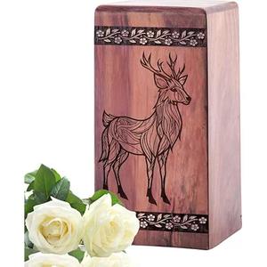 Urnas conmemorativas de madera hechas a mano para cenizas humanas de adultos urnas de cremación grabadas caja de urna de entierro decorativa funeraria de la India - Product Image 3