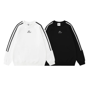 Sweat-shirt à col ras du cou surdimensionné en éponge vierge 100% coton épais pour homme avec poche tombante et impression personnalisée - Product Image 4