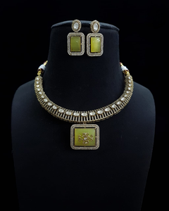 Beautiful Polki <b>Set</b> <b>For</b> <b>Women</b> Luxury Necklace With Earrings Classy And Stylish <b>Jewelry</b> High Quality Stones Adjustable Necklace - Product Image 6