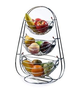 Soporte para Frutas de Hierro de 2 Niveles de Alta Calidad con Recubrimiento en Polvo, Forma Redonda, para Uso en la Cocina - Product Image 2