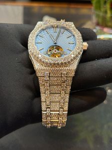 Montre en or avec diamants, édition limitée de luxe unisexe, cadran de 41 mm, bracelet en acier inoxydable de 20 mm, résistante à l'eau, best-seller de Jewelux - Product Image 3