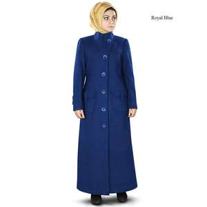Manteau long d'hiver Rafa, élégant, en tissu tricoté avec garnissage en laine et cachemire, chaud et teinté - Product Image 1