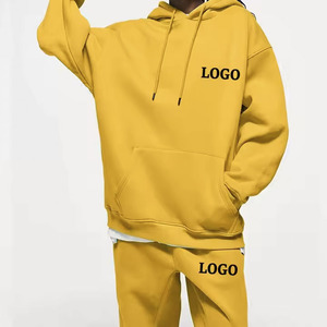 Jersey de invierno con capucha y traje de jogging para mujer, conjunto de dos piezas de algodón personalizado al por mayor, Sudadera con capucha en blanco para mujer - Product Image 5
