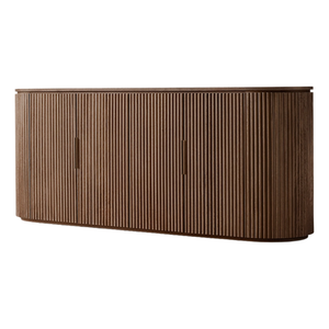Meuble TV moderne en bois massif écologique avec design cannelé, construction durable pour téléviseurs 65+ pouces, rangement pour salon - Product Image 3