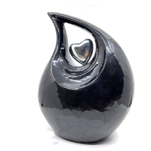 Urna Funeraria de Aluminio Negra al por Mayor para Adultos, Diseño Moderno, Recuerdo Metálico, Urna para Cenizas Funerarias para Hombres - Product Image 1