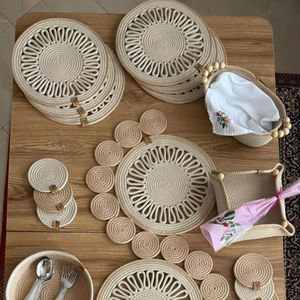 Best Sale Price Handicraft Seagrass <b>Woven</b> Table <b>Placemats</b> for Tableware Straw Rattan <b>Placemat</b> Decor table accessories - Product Image 1