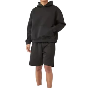 Ensembles décontractés en molleton de coton avec logo personnalisé pour hommes, ensemble de haute qualité pour hommes, ensemble deux pièces, sweat-shirt et short - Product Image 1