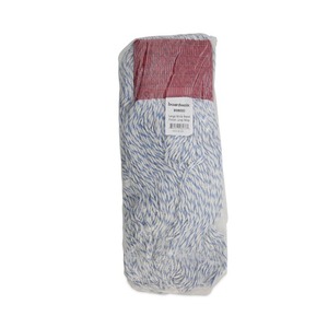 Têtes de balai serpillère Boardwalk 12/carton, larges, en rayonne/polyester, blanches/bleues, qualité supérieure pour sols - Product Image 1
