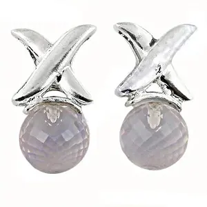 Pendientes de Plata con Forma de X de Moda para Mujer, con Diamantes Facetados, Perla, Chapado en Oro, Forma de Luna y Corazón, Estilo Religioso y Lindo para Fiestas - Product Image 1