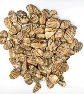 Cabochon en jaspe naturel poli à la main, dos plat, pierres précieuses minérales en vrac pour la fabrication de bijoux, lot en gros, pierre appliquée - Product Image 1