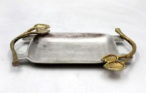 Bandeja Botánica con Asas de Hojas | Plato Rústico Glam - Product Image 5