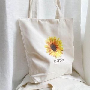 Vente en gros de sacs cabas en toile imprimés avec logo personnalisé sacs à provisions tendance en coton naturel avec motif de lettres - Product Image 2