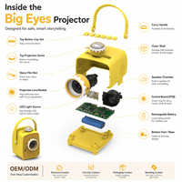 Projecteur Mignon à Grandes Yeux pour Enfants, Machine à Histoires Bluetooth, Batterie 8H, Arrêt Automatique, Protection des Yeux