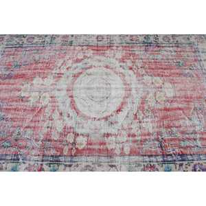 Grand tapis turc vintage 5,8x8,8 pieds, tapis camouflage rouge en laine - Product Image 5