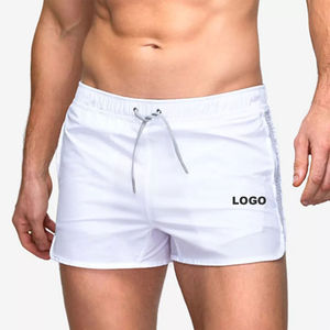 2025 Short de fitness athlétique pour hommes personnalisé haute qualité 100% tissu en maille de polyester poche d'entraînement de gymnastique teint uni - Product Image 6