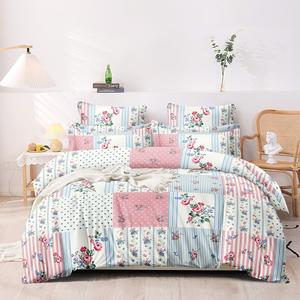 Vente en gros Parure de lit en coton à patchwork floral avec taies d'oreiller Literie imprimée douce et respirante pour la maison Hôtel Chambre à coucher - Product Image 1