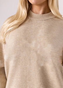 Ensemble de survêtement décontracté pour femme, confortable et douillet, en beige clair, pull et pantalon, style oversize, manches longues pour l'hiver, prix bas - Product Image 4