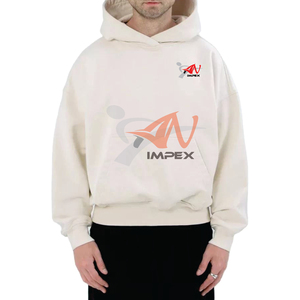 Sudadera con Capucha Corta para Hombre de Alta Calidad, 100% Algodón, Transpirable, Lisa, con Corte Holgado y Ajuste Cuadrado, 500GSM, Cuello con Capucha Grueso - Product Image 2