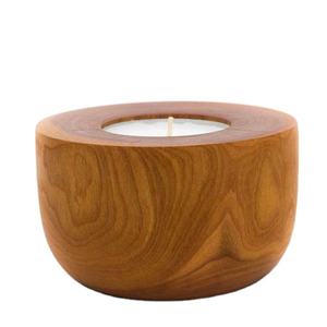 Bougeoir votif à boule ronde en bois naturel de première classe beau design pour la maison hôtel décor de noël verre polonais brun - Product Image 1