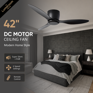 Ventilador de Techo de Perfil Bajo de 42 Pulgadas con Control Remoto, Ventilador de Motor DC Reversible Silencioso para Dormitorio y Sala de Estar - Product Image 1
