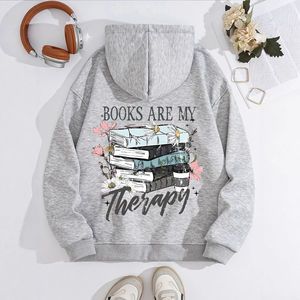 Sudadera con Capucha forrada de lana para mujer Estampado floral Versátil Casual Manga larga Estilo callejero Tela de poliéster Otoño Invierno Sudadera con capucha - Product Image 4