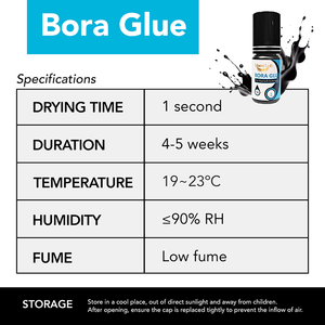 Paquetes adhesivos individuales disponibles personalizables 1s de secado rápido Black Bora pegamento líquido impermeable para extensión de pestañas 3G 5G 10g - Product Image 2