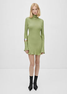 Français élégant bureau dame été Satin robe femmes Sexy en mousseline de soie dentelle fendue manches robe beau Style féerique - Product Image 5