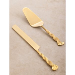 Espátula para Pastel con Diseño Trenzado y Acabado Dorado, Ideal para Reuniones Familiares, Ocasiones Festivas y Regalos, Procedente de la India - Product Image 4