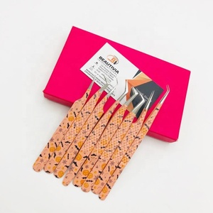 Pince à cils en acier inoxydable enduite d'impression de papier personnalisée professionnelle forte prise en main pointe pointue outil de cils durable - Product Image 6