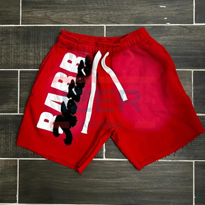 Short de sport en molleton de coton pour hommes, style High Street, joggings et shorts de survêtement personnalisés OEM, vêtements de ville pour hommes - Product Image 3