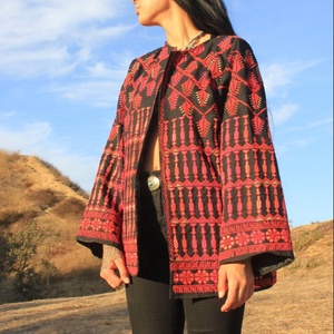 Very Versatile Hand Embroidered 100% Cotton Floral <b>Pattern</b> Bedouin Jacket <b>A</b>-<b>Line</b> Silhouette Summer Ready Longer Full Sleeves - Product Image 1