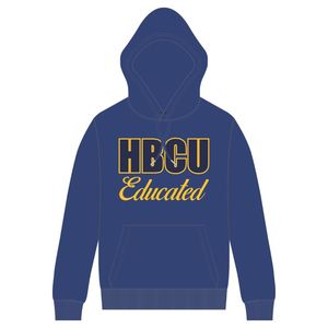 Felpa con cappuccio blu reale donna HBCU felpa con cappuccio giallo ciniglia e disegno ricamato stile di vita greco abbigliamento personalizzato College - Product Image 2